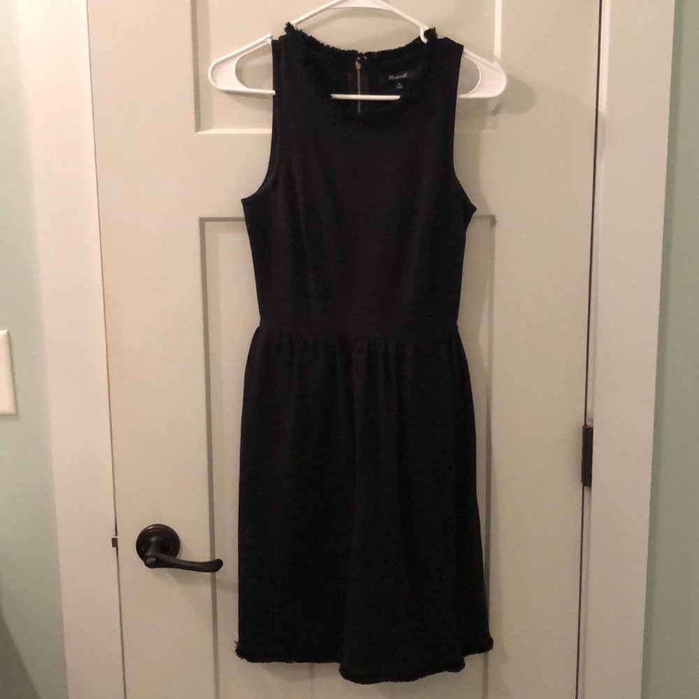 Madewell black cotton dress with pockets, size 0